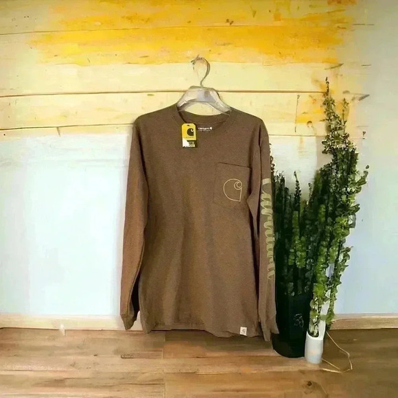 Carhartt 105421 Relaxed Fit Heavyweight C-Graphic T-Shirt Long Sleeve Size Small - Picture 5 of 9